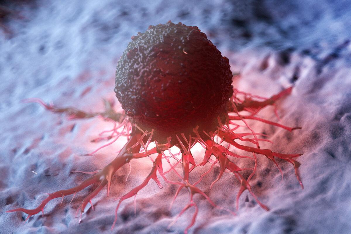 3D gerenderte Darstellung einer menschlichen Krebszelle