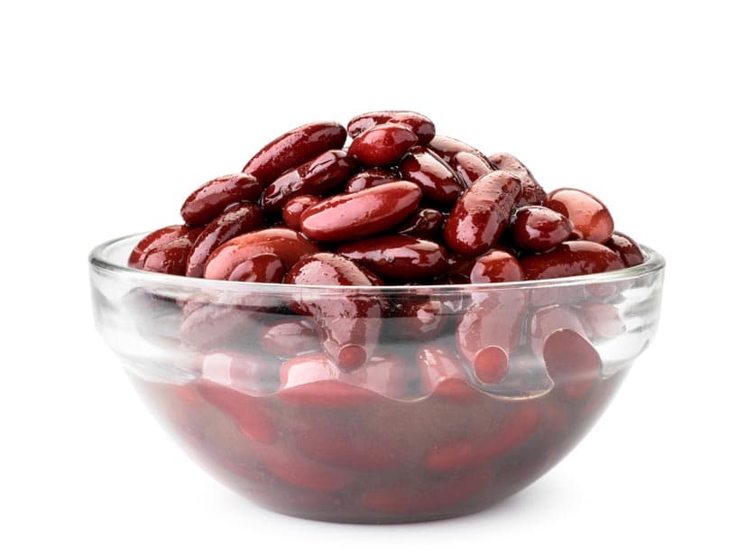 Rote Bohnen in einer Glasschüssel