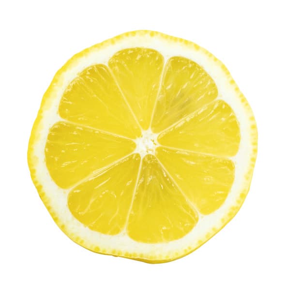 Lemon Slice Over White with a Bright Yellow