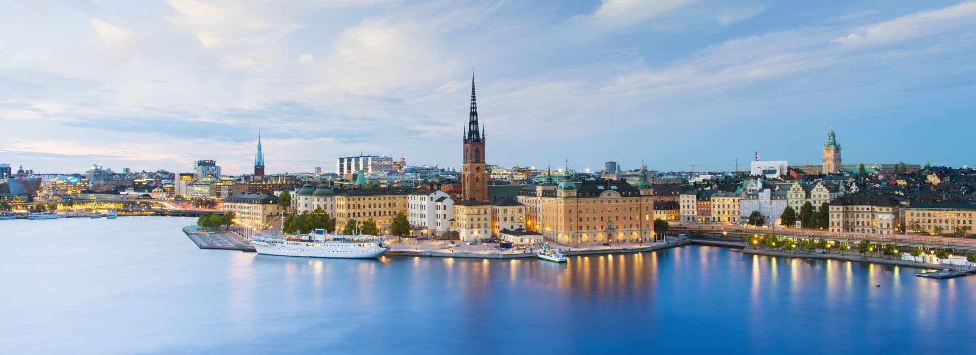 Riddarholmen and Gamla Stan Skyline in Stockholm at Twilight, Sweden