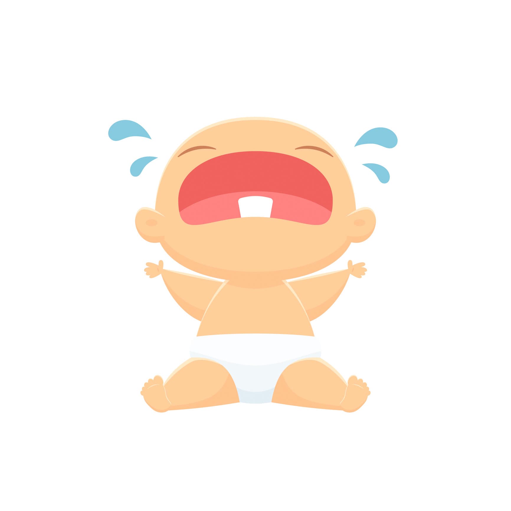 Baby crying vector isolated illustration