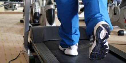running on a treadmill