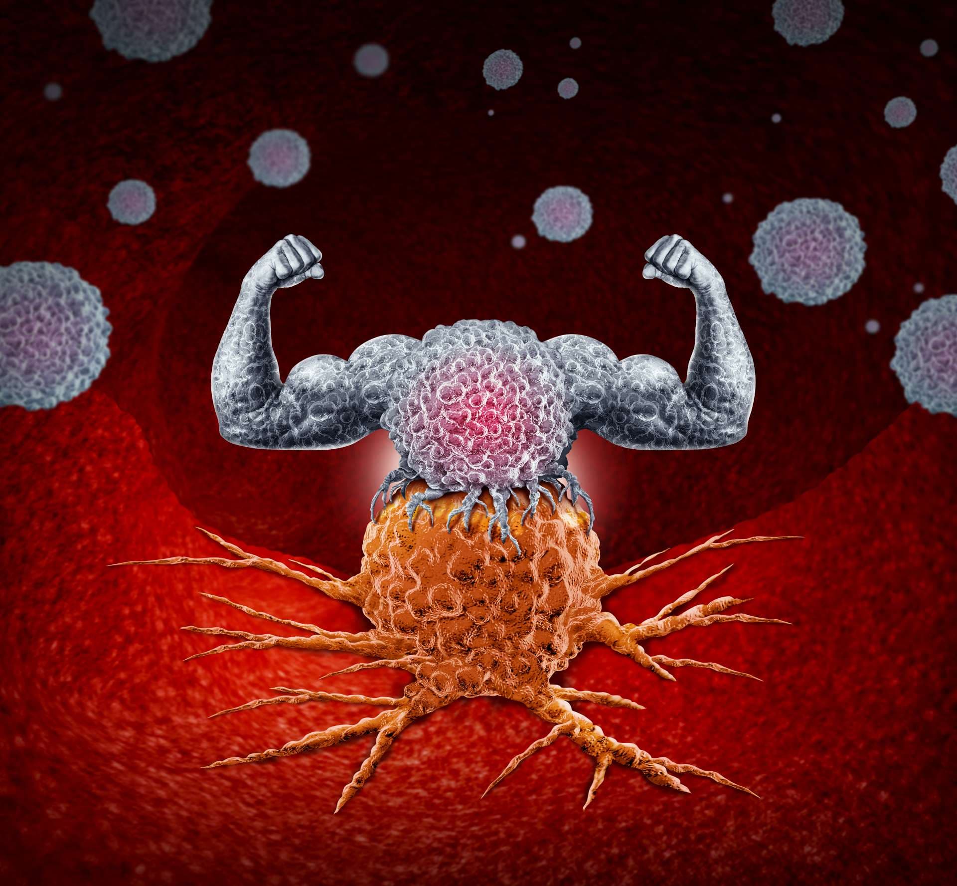 Immunology and immunotherapy as a human immune system therapy concept as a biomedical or biomedicine oncology treatment using the strong natural cancer fighting properties of the body with 3D illustration elements.