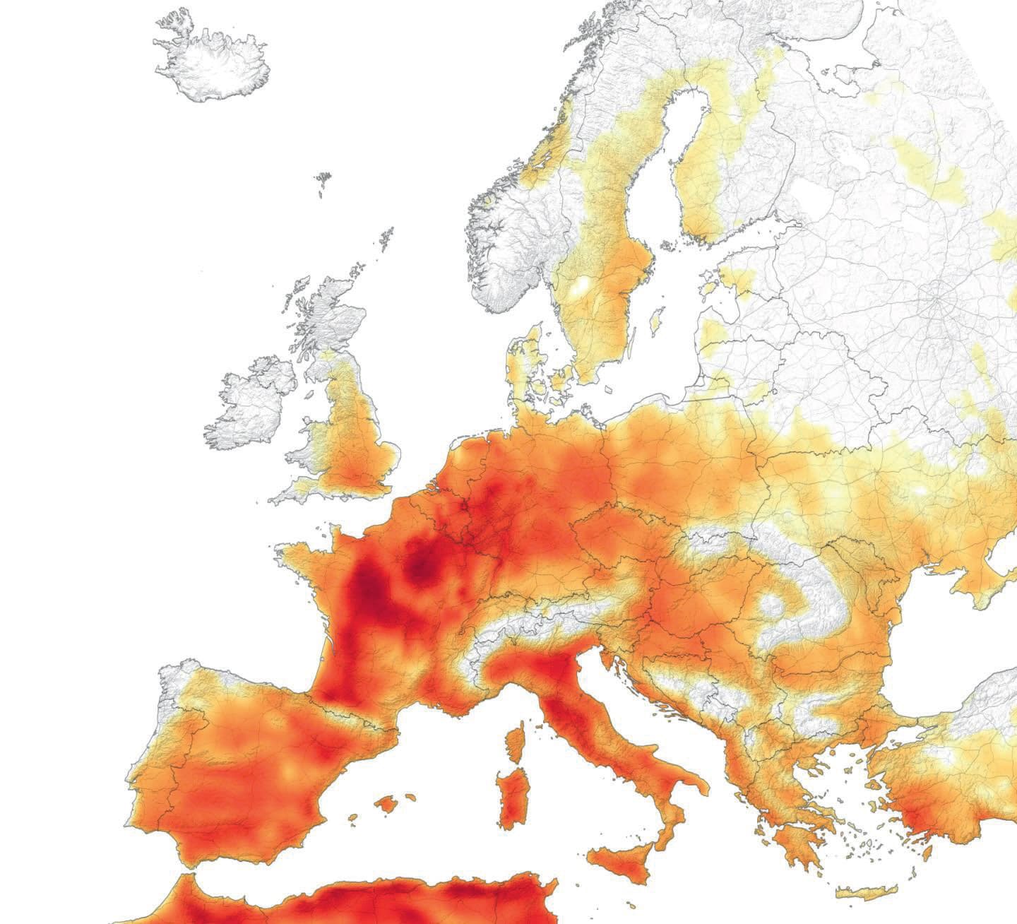 Hitzekarte von Europa.