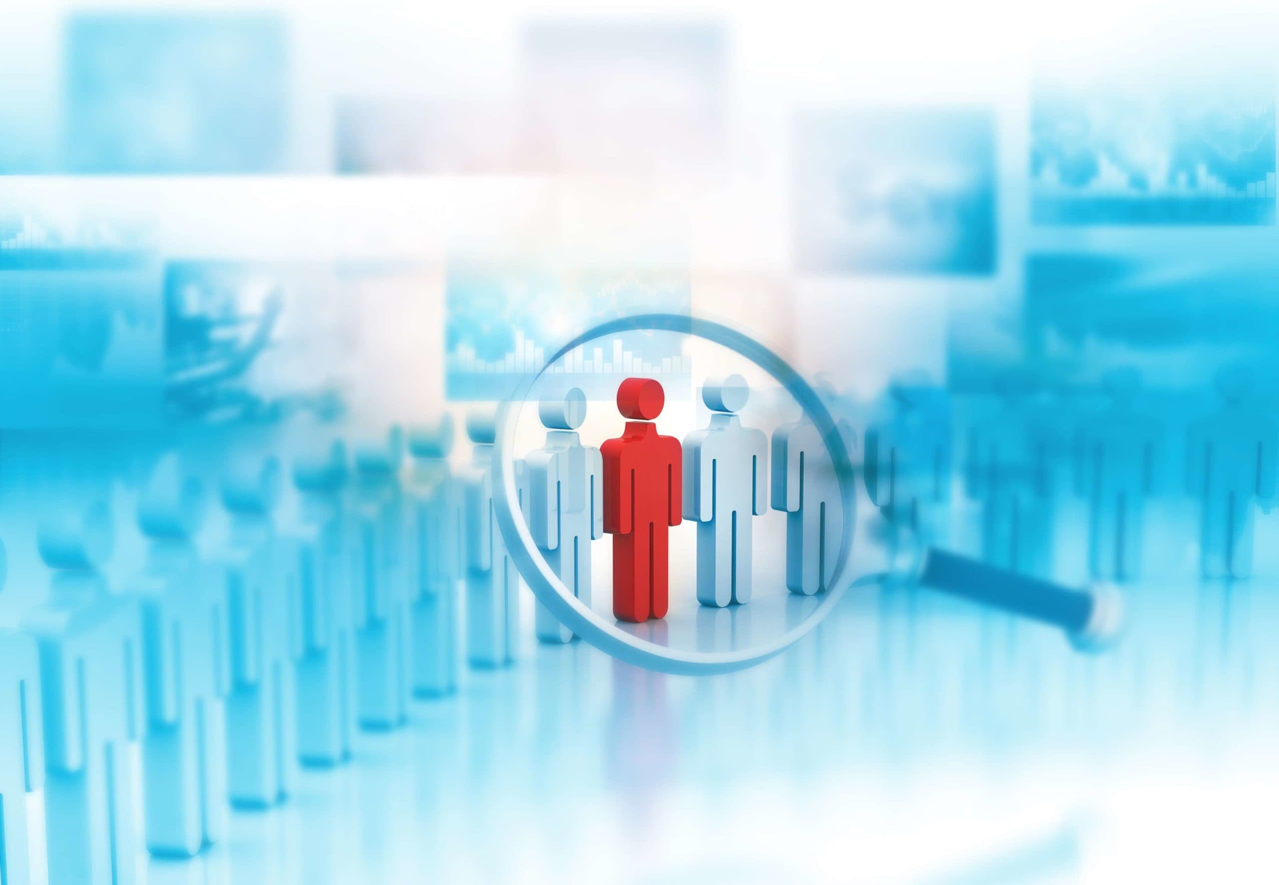 Suche nach der richtigen Person. 3D-Rendering