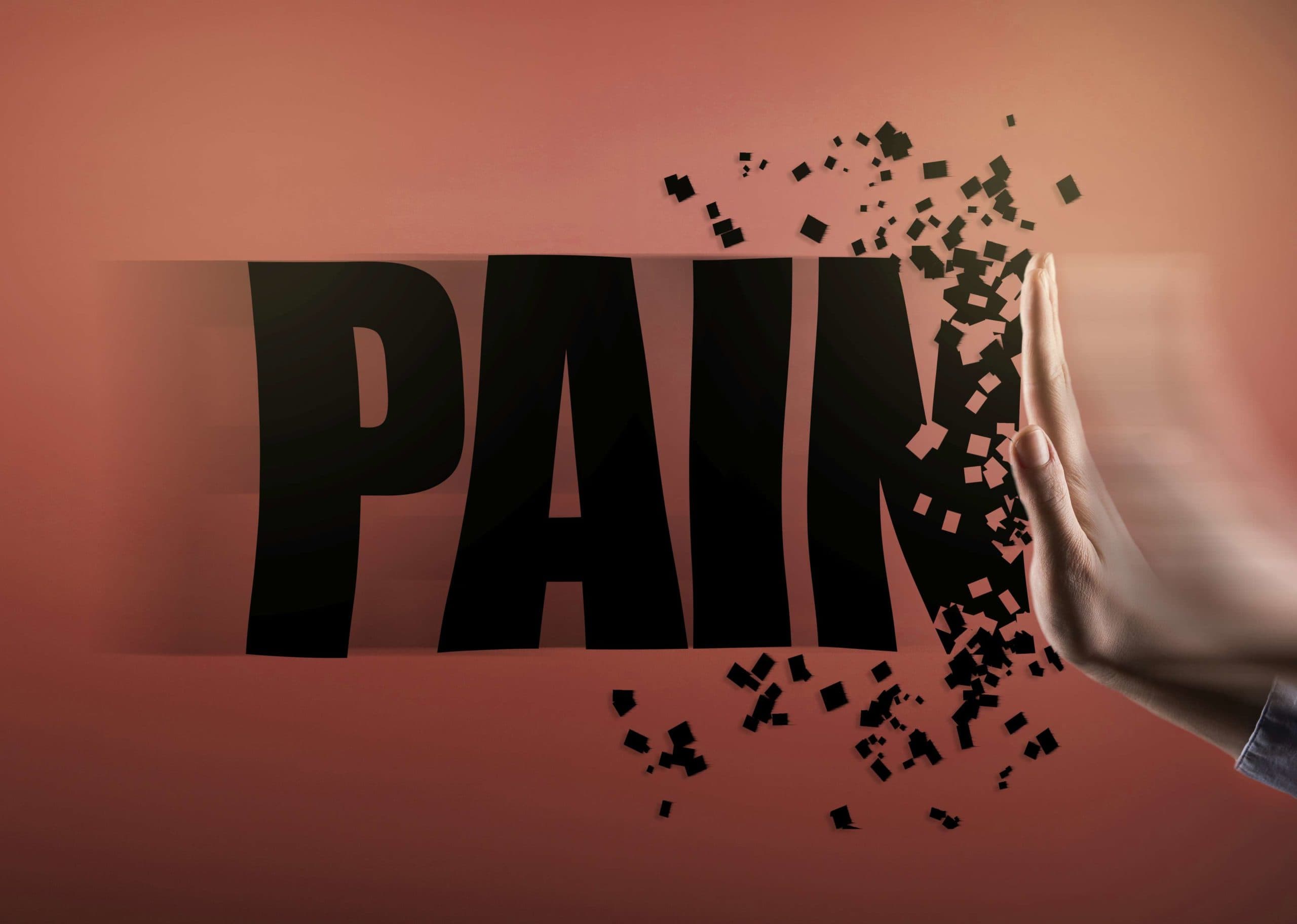 HANDSTOPPZEICHEN mit PAIN-Text / Stoppschild-Konzept (Klicken für mehr)