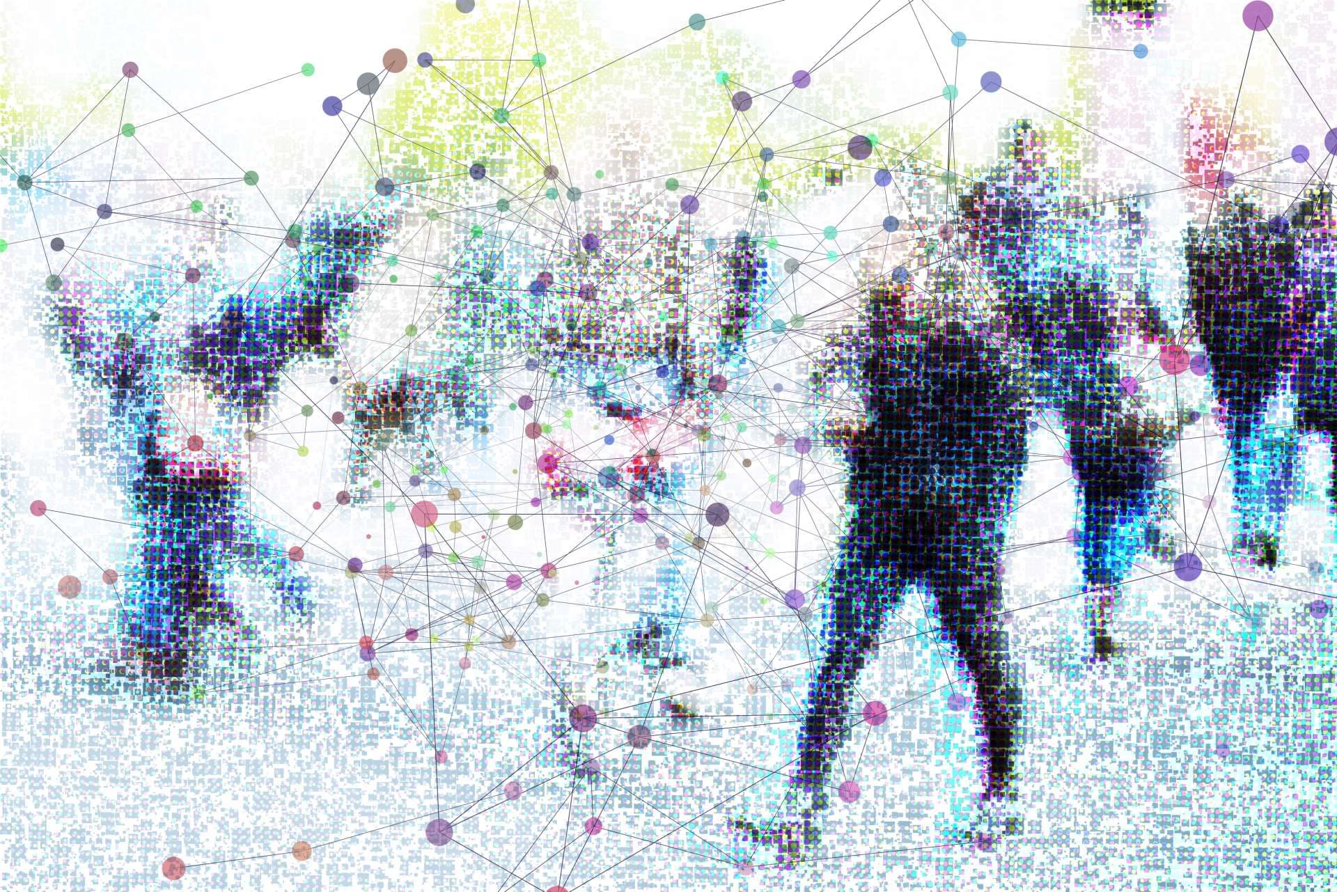 Abstrakte Smart-City-Szene, Networking, Technologie mit Netzwerkkommunikation