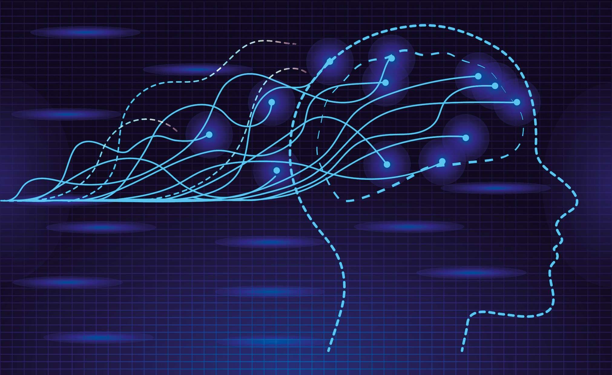 Epileptic, neurology health care. Migraine, terrible headache concept vector. The impulses in the brain.