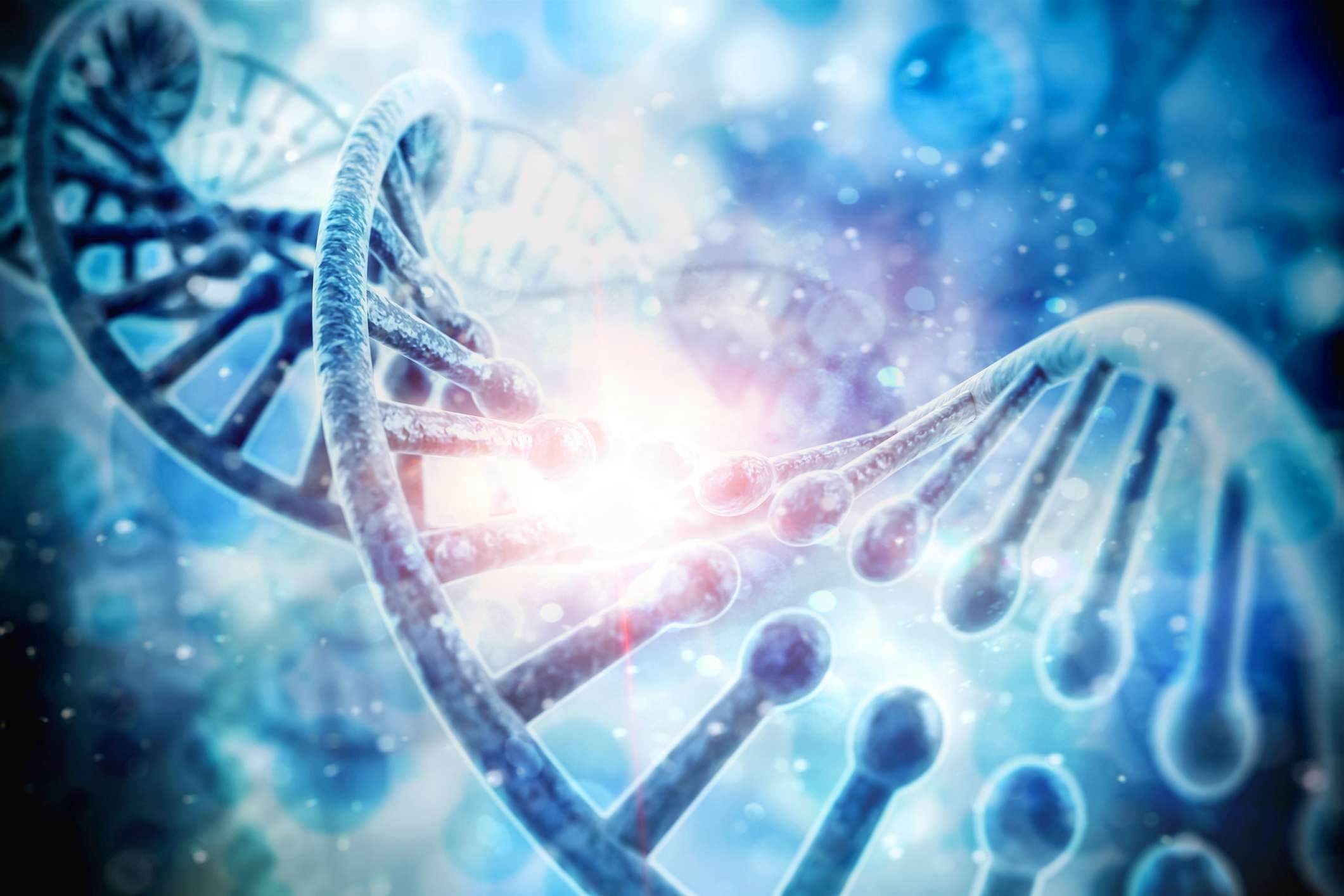 3D-Darstellung der DNA-Struktur, abstrakter Hintergrund