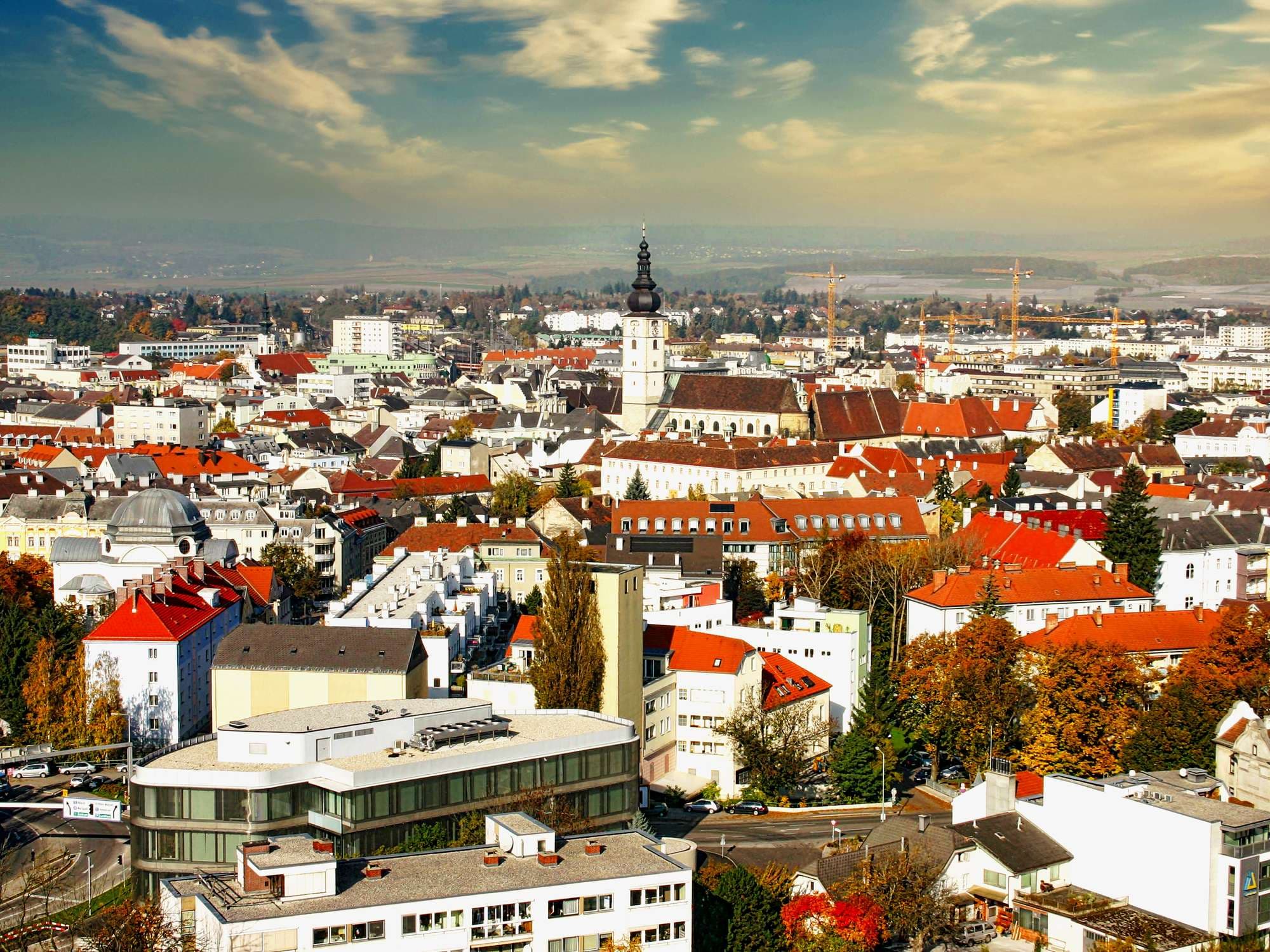 Luftaufnahme von Sankt Pölten, Österreich