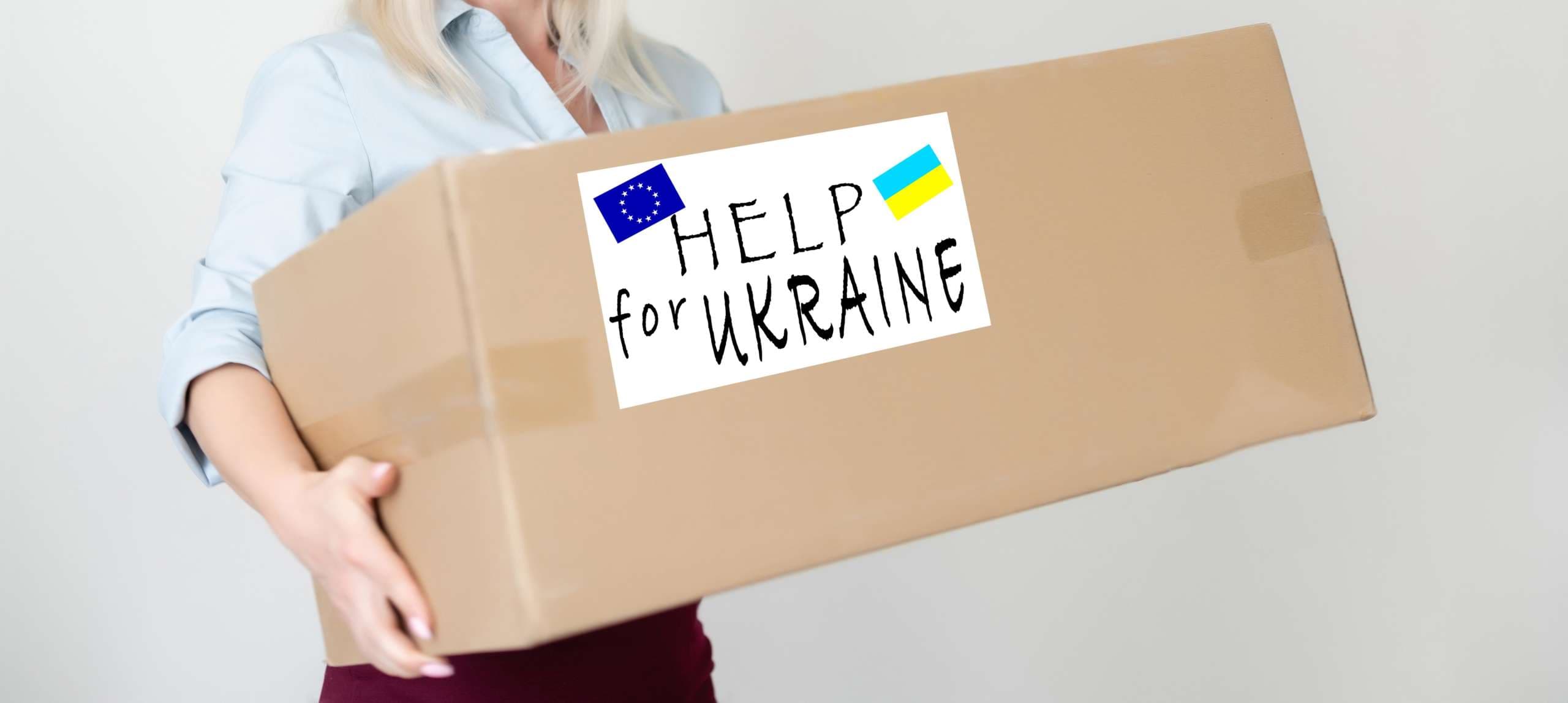 Humanitäre Hilfe für die Ukraine wegen des Krieges, Wohltätigkeit und Hilfe für Menschen in Not, Flüchtlingshilfe.