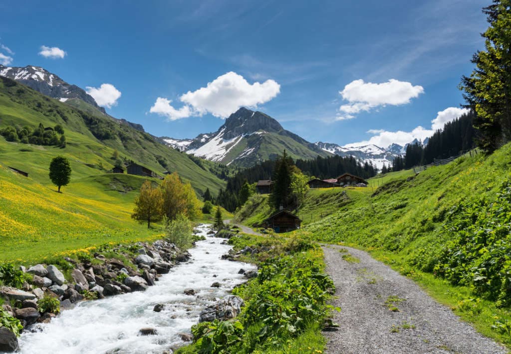 Berglandschaft im Frühling