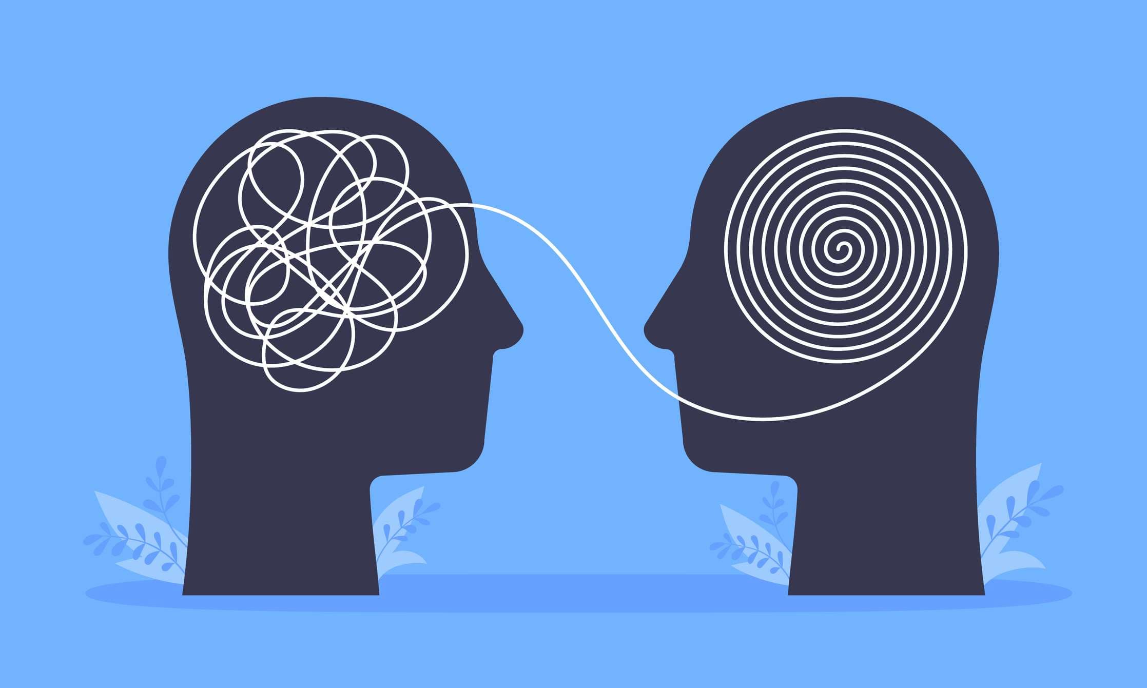 Psychologenberatung oder mentales Problemlösungs-Brainstorming-Konzept.