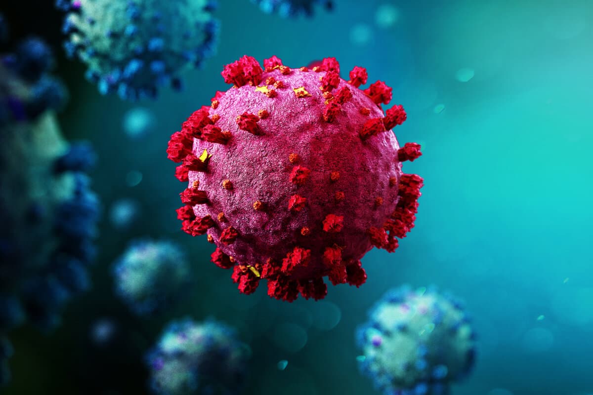 Coronavirus Covid-19 Hintergrund - 3D-Rendering