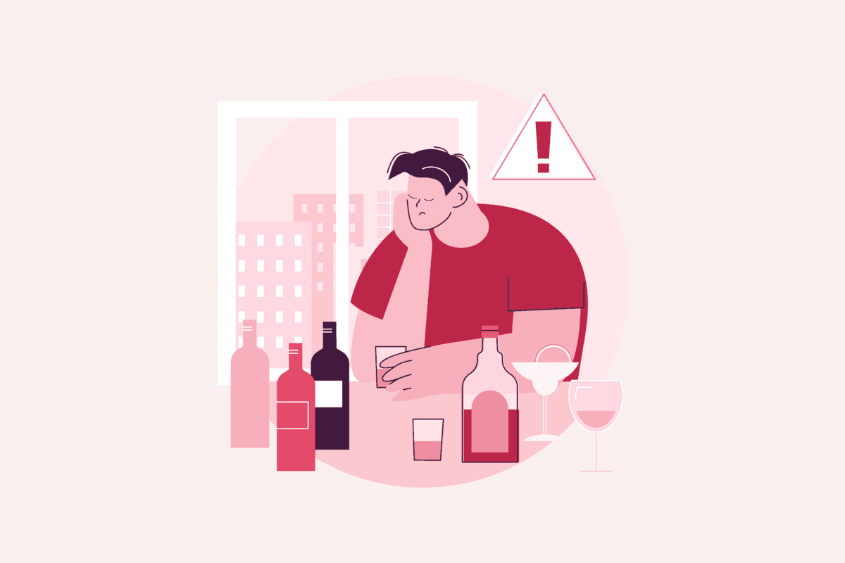 Konzept Alkoholsucht.