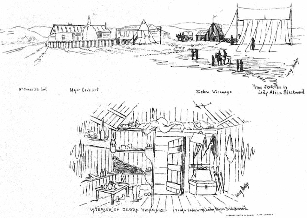 Skizze von Mary Seacoles "British Hotel" auf der Krim-Halbinsel nahe Balaklawa, angefertigt von Lady Alicia Blackwood (1818-1913).