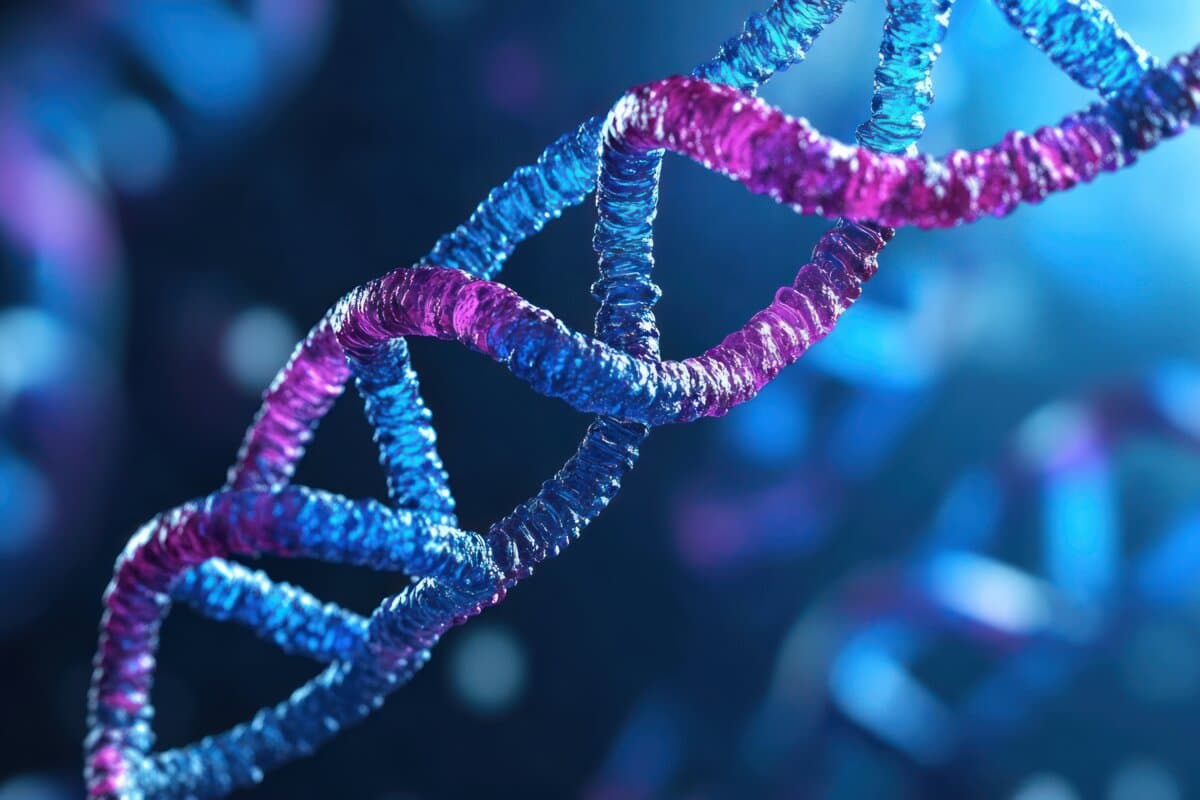 Nahaufnahme einer genetischen Mutation, die zur Huntington-Krankheit führt