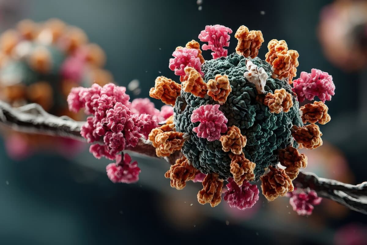 Microscopic View of West Nile Virus Structure