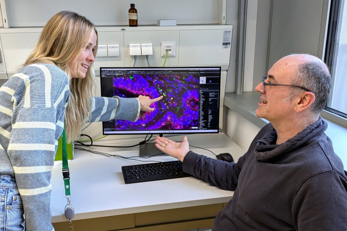 Katja Sallinger und Thomas Kroneis im Labor.