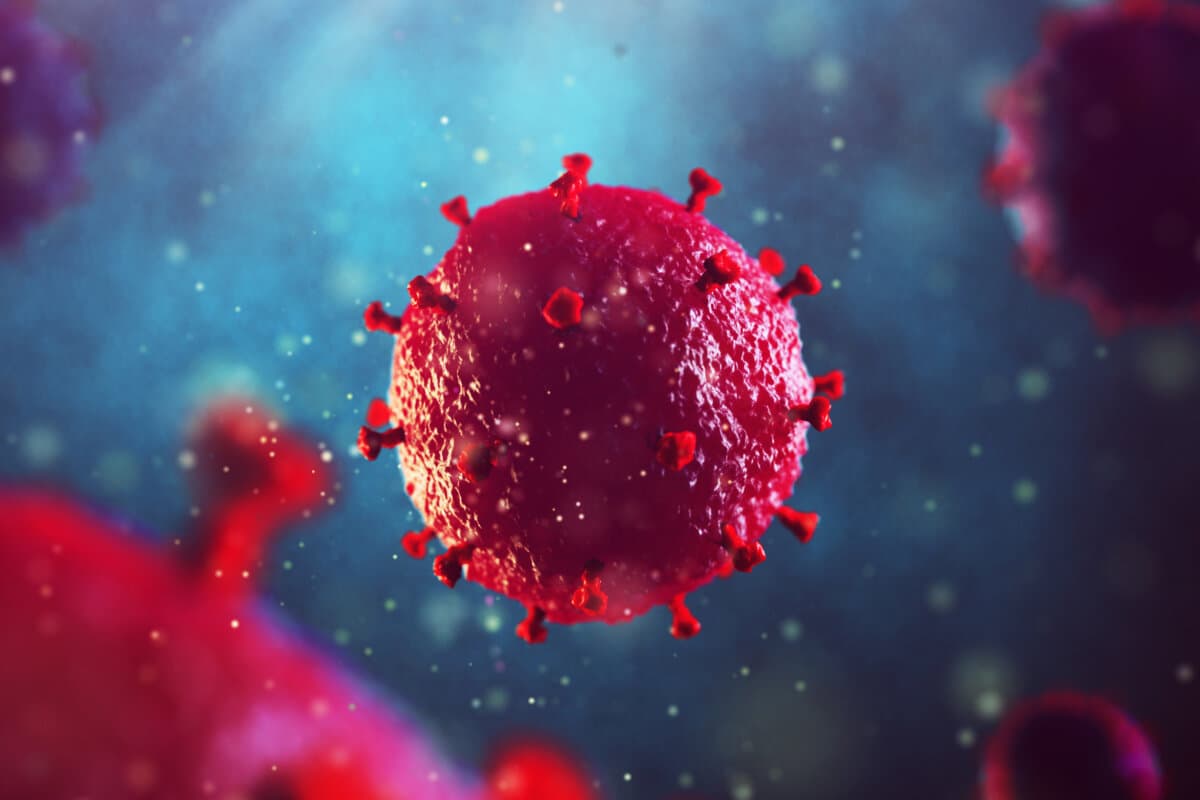 3d illustration of HIV virus. Medical concept.