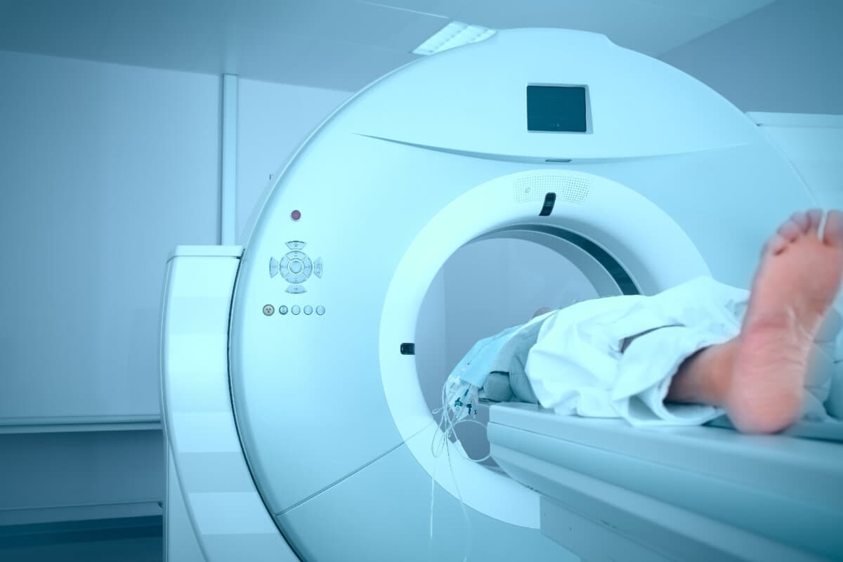 Patient located in the CT machine