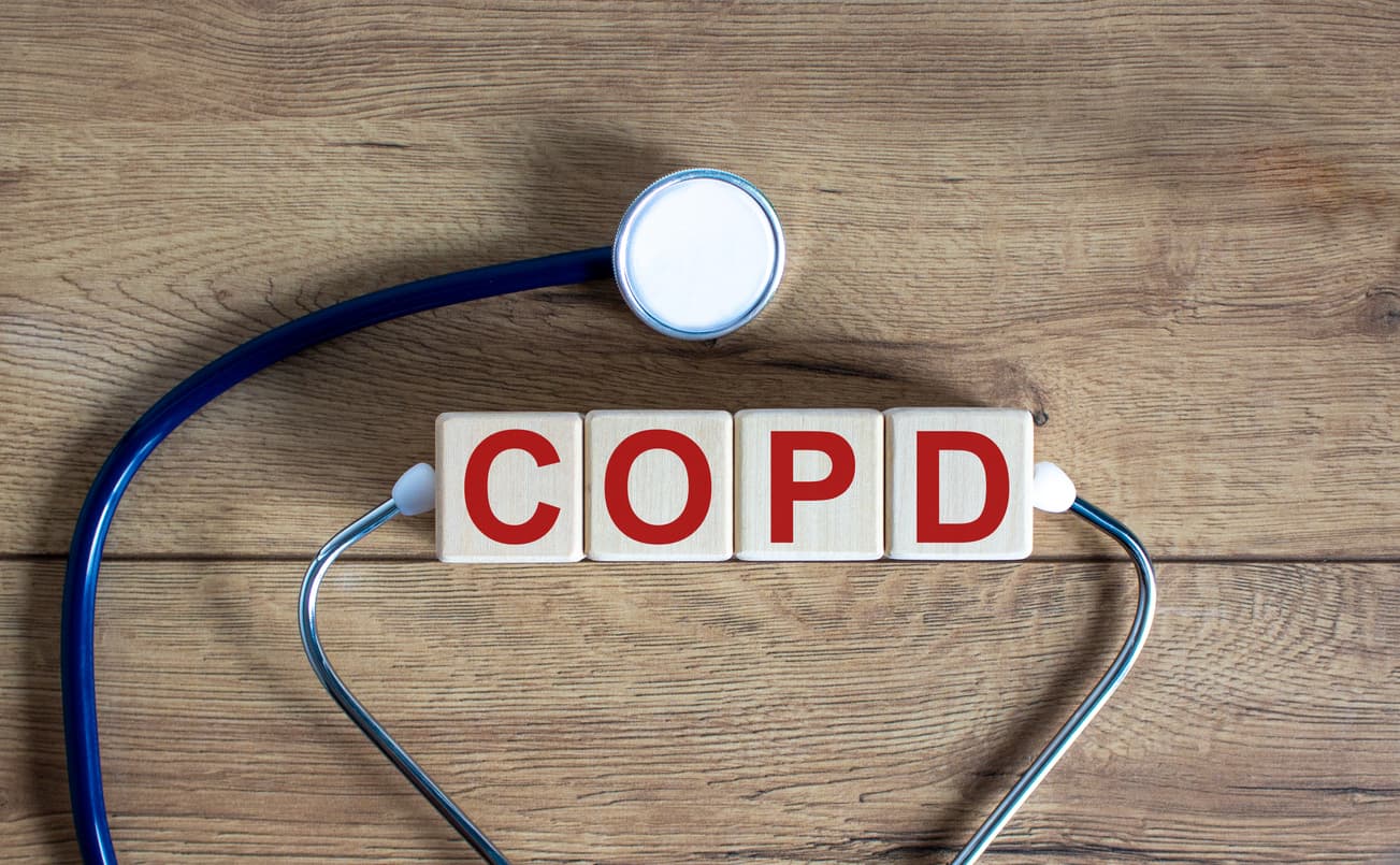 Stethoskop mit Buchtsgaben COPD