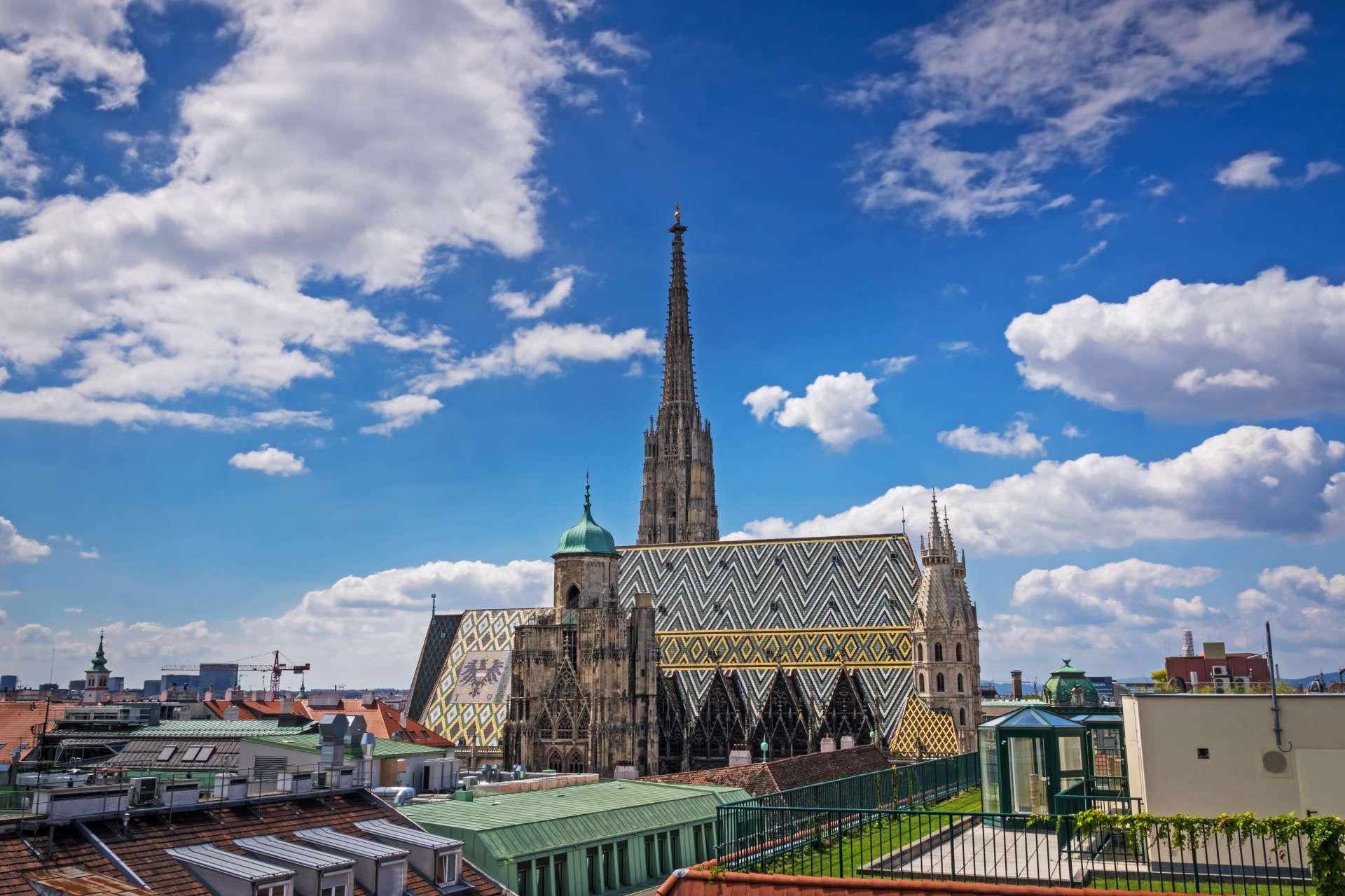 Stephansdom, Wien, Blickwinkel der berühmten gotischen Kirche
