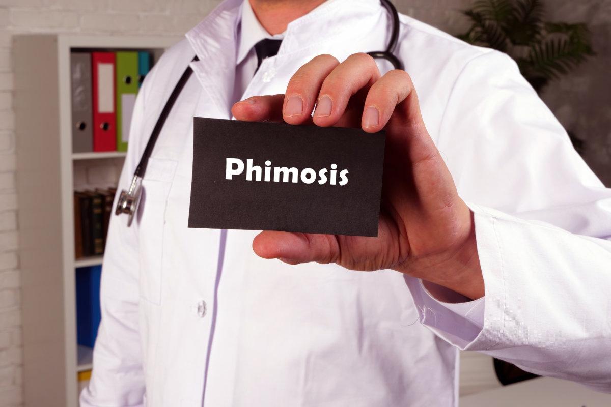 Medical concept meaning Phimosis with inscription on the page.