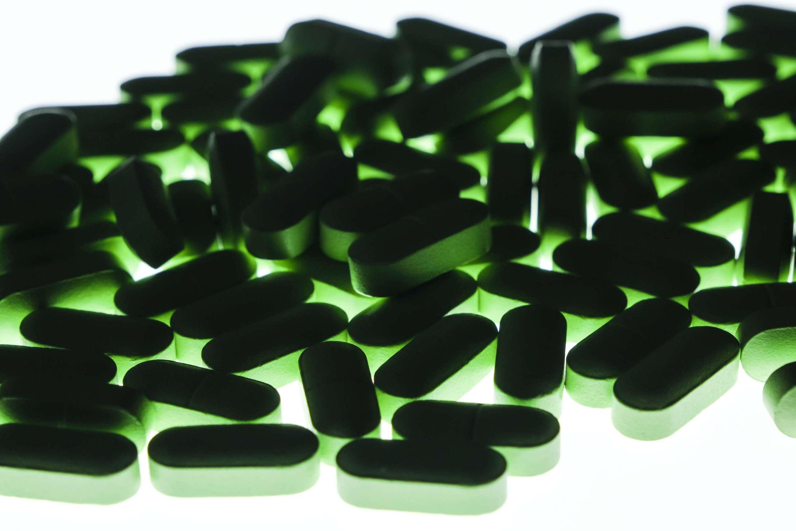 Ein Blick auf grüne Pillen