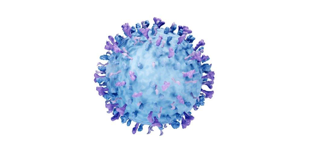 Respiratory-Syncytial-Virus (RSV) auf weißem Hintergrund