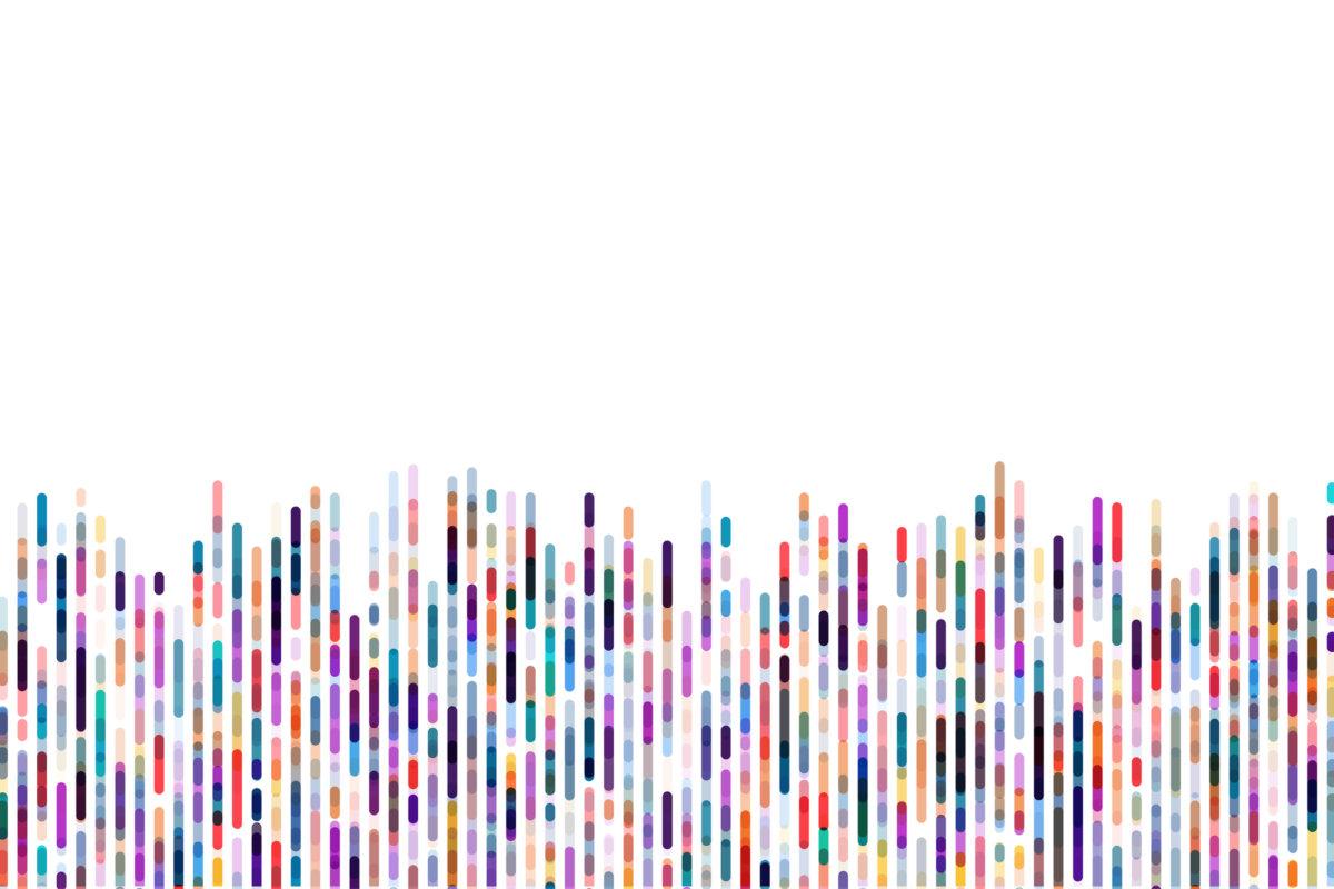 Infografik zum DNA-Test. Karte der Genomsequenz.