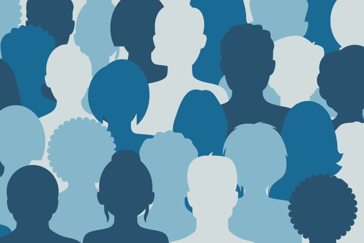 Konzept zum Thema Rassismus. Stoppt Rassismus. Das Bild protestierender Menschen, Gleichberechtigung. Protest. Vektorstock-Illustration.